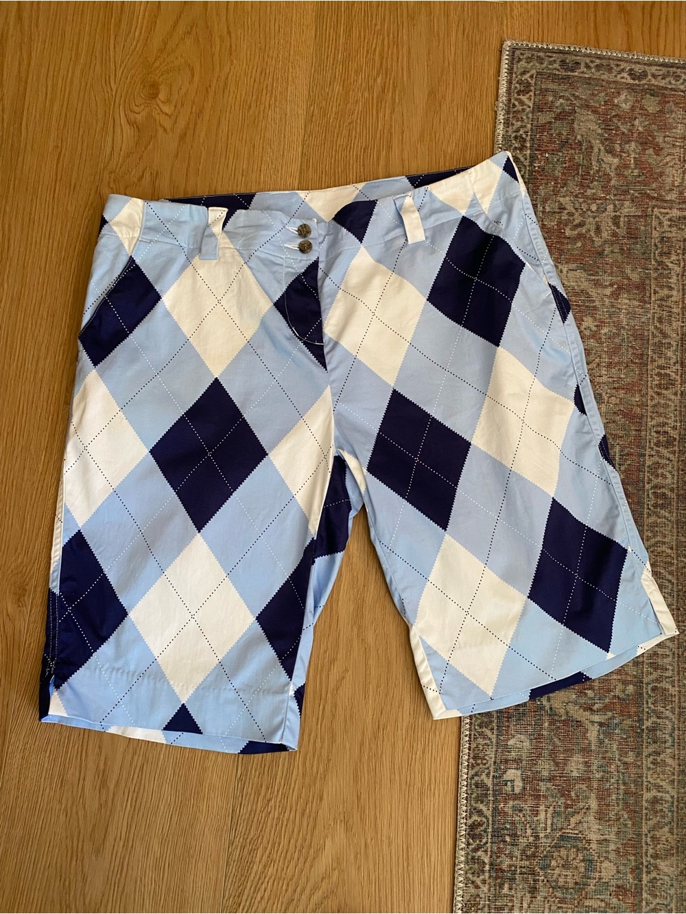 LoudMouth Golf Women’s Size 14 Argyle Bermuda Shorts Golfcore Preppy